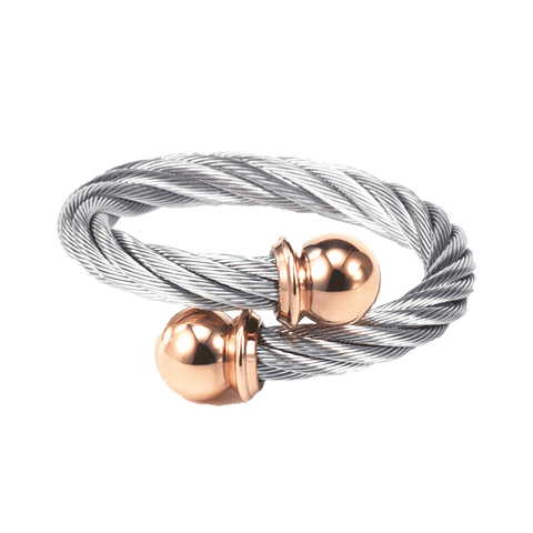 Charriol Celtic Ring | Stainless Steel & Rose Gold | Ref 02-102-1216-0