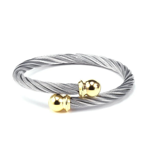 Bangle - 'Celtic' in Stainless Grey and Yellow Gold (04-104-1216-0)