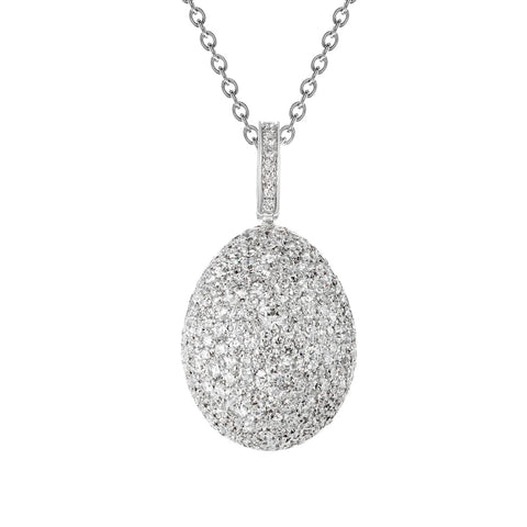 Forever White Gold & Diamond Egg Pendant