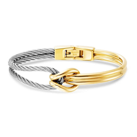 Charriol Celtic Knot Bangle | Steel & Yellow Gold | Ref 04-104-1277-0