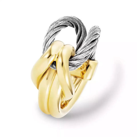 Charriol Celtic Knot Ring | Steel & Yellow Gold | Ref 02-104-1277-0
