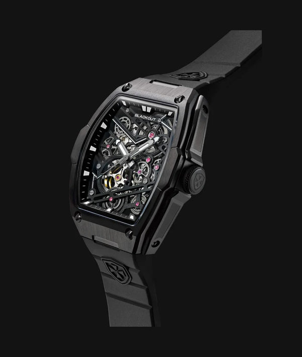 Blackout FL-One Black with Black Rubber Strap and Folding Clasp