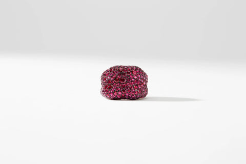 White & Rose Gold Pink Sapphire Grand Ring