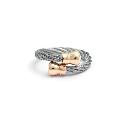 Charriol Celtic Bourse Ring | Steel & Rose Gold | Ref 02-02-00142
