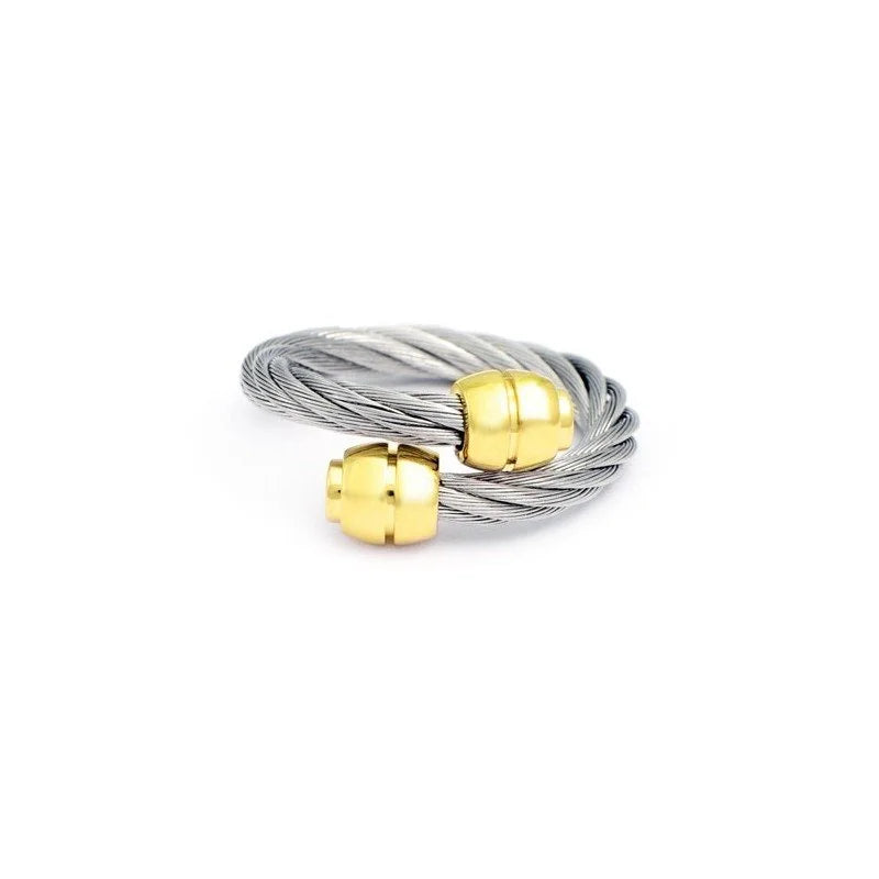 Ring 'Celtic' Olive in Stainless Grey and Yellow Gold (02-04-00143)