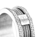 Charriol Forever Magnifique Ring — Steel & 88 CZ Stones — Ref. 02-101-1139-41 — view 2