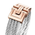 Charriol Xmas at the beach Biarritz Ring — Steel Cable & Rose Gold Decor — Ref. 02-102-1267-0 — view 2