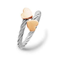 Charriol Passion Ring — Steel Cable & Rose Gold Decor — Ref. 02-102-1271-1
