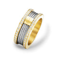Charriol Forever Magnifique Ring — Steel Cable & Yellow Gold PVD & 88 CZ Stones — Ref. 02-104-1139-41