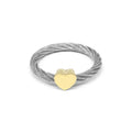 Charriol Passion Steel Cable and YG Heart Decor size 56 Ring — Ref. 02-104-1271-0