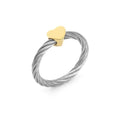 Charriol Passion Steel Cable and YG Heart Decor size 56 Ring — Ref. 02-104-1271-0 — view 3