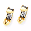Charriol Celtic® Dream Earrings — Steel Cable & Yellow Gold PVD Decor — Ref. 03-104-1278-0 — view 2