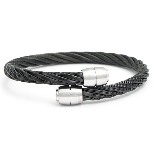 Bangle 'Celtic' Olive in Black and Steel (04-03-00143)