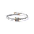 Charriol Forever Waves Charms Bangle — Stainless Grey & Rose Gold — Ref. 04-102-1139-15