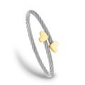 Charriol Passion Bangle — Steel Cable & Yellow Gold Decor — Ref. 04-104-1271-0 — view 2