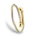 Charriol Celtic® Triquetra Bangle — Steel Yellow Gold & Rose Gold Cable & Yellow Twisted Cylinder Decor — Ref. 04-2004-1276-2 — view 3