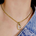 Charriol St-Tropez® Mariner Link Necklace — Yellow Gold PVD & 34 CZ Stones — Ref. 08-104-1272-10 — view 2