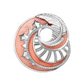 Forever Mystére Stirling Silver Pink Guilloché Lacquer Pendant Brooch