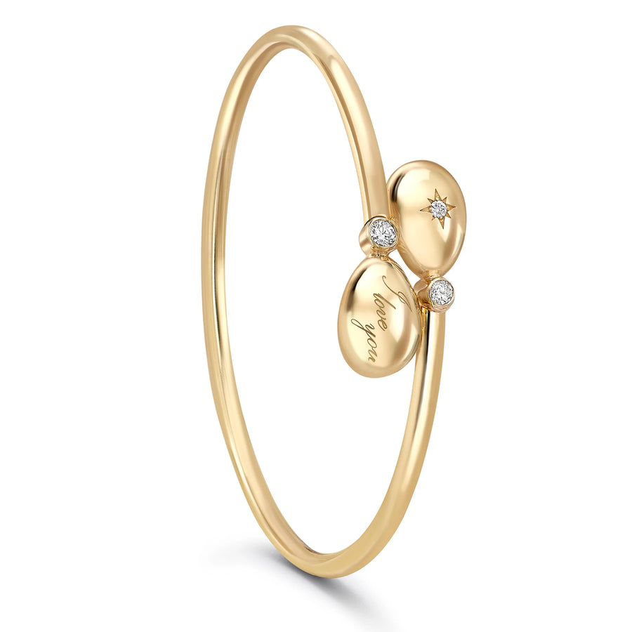 Forever Yellow Gold I Love You Crossover Bracelet