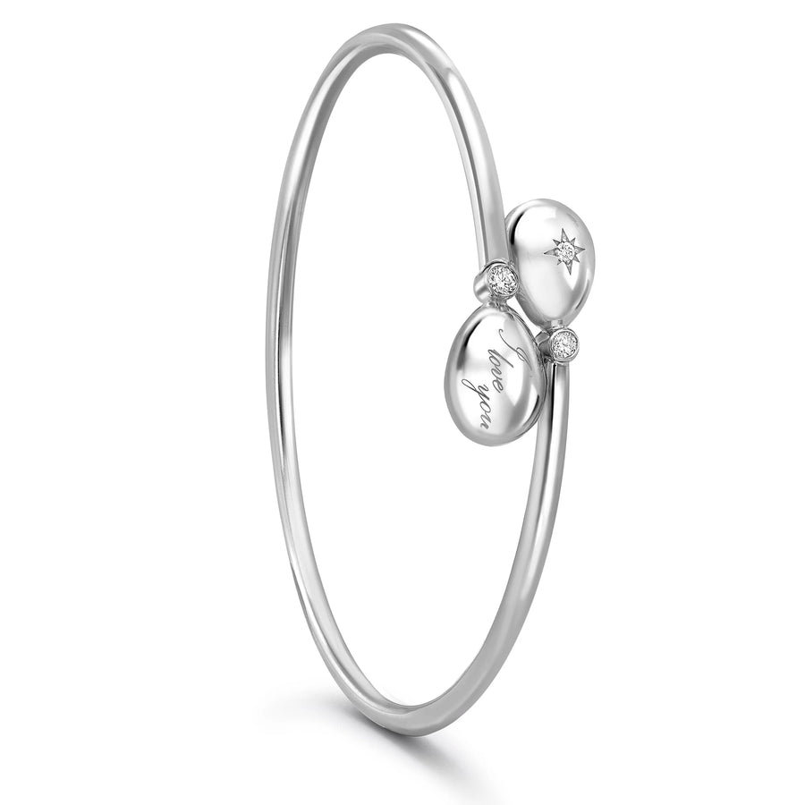 Forever White Gold I Love You Crossover Bracelet