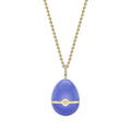 Forever Yellow Gold Locket with Blue Lacquer and Heart Shaped Blue Sapphire Surprise
