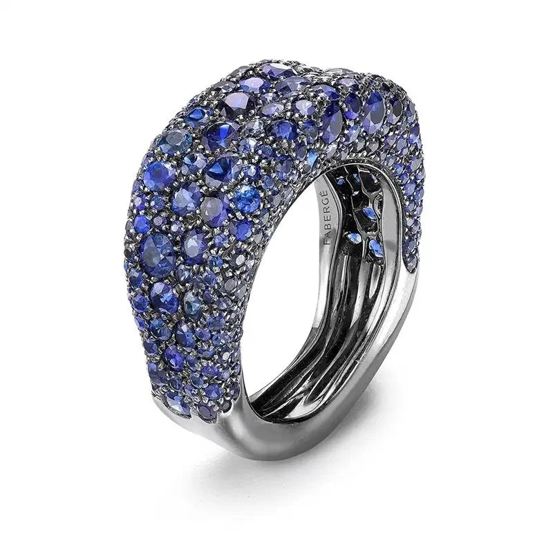 White Gold & Blue Sapphire Petite Ring