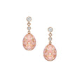 Forever Rose Gold Pink Guilloché Enamel Egg Drop Earrings