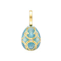 Forever Yellow Gold Turquoise Guilloché Enamel Egg Charm