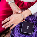 Charriol Crazy In Love Again Bangle — Stainless Grey & White Topaz, Medium — Ref. 04-121-1241-3 — view 3