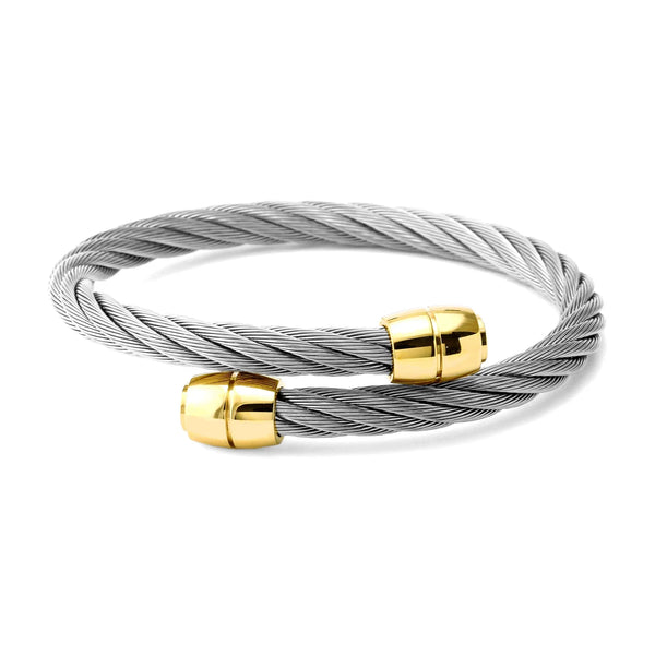 Charriol Celtic Olive Bangle — Steel & Yellow Gold
