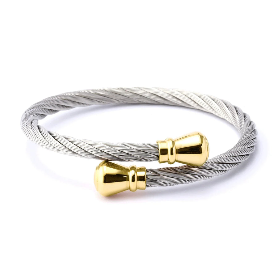 Charriol Celtic Bourse Bangle | Steel & Yellow Gold | Ref 04-04-00142