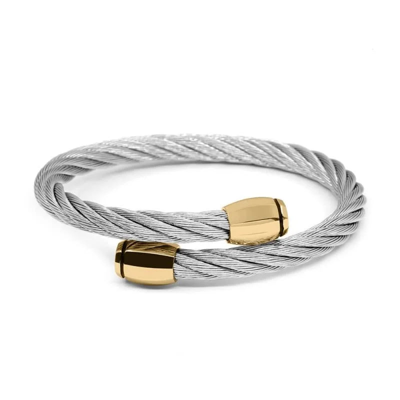 Bangle 'Celtic' in Stainless Grey and Yellow Gold (04-104-1265-0)