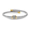 Charriol Forever Waves Charms Bangle — Steel & Yellow Gold