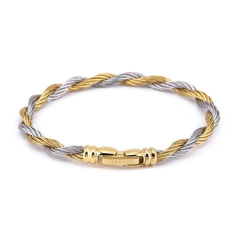 Bangle - 'Love Twist' Steel & Yellow Gold, Cable Position 2 (04-804-1279-0)