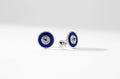 Forever White Gold Sapphire & Blue Guilloché Enamel Cufflinks