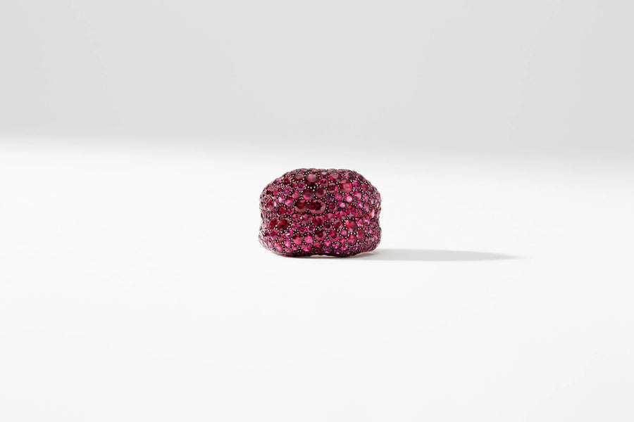 White & Rose Gold Pink Sapphire Grand Ring