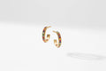 Yellow Gold & Multicoloured Gemstone Fluted Hoop Earrings