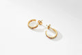 Yellow Gold & Multicoloured Gemstone Fluted Hoop Earrings