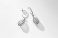 Forever White Gold Diamond Pavé Spiral Egg Drop Earrings