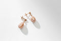 Forever Rose Gold Pink Guilloché Enamel Egg Drop Earrings