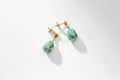 Forever Yellow Gold Diamond & Turquoise Guilloché Enamel Egg Drop Earrings