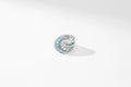 Forever Mystére Stirling Silver Blue Guilloché Lacquer Pendant Brooch