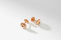 Rose Gold Ruby Set Round Fluted Cufflinks