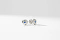 White Gold Sapphire Set Round Fluted Cufflinks