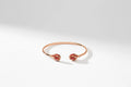 Forever Rose Gold Diamond & Red Guilloché Enamel Open Set Bracelet