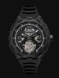 Blackout XPE Tourbillon Black with Black Rubber Strap and Folding Clasp