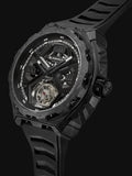 Blackout XPE Tourbillon Black with Black Rubber Strap and Folding Clasp