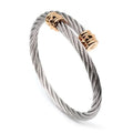 Charriol Celtic® Clous Bangle — Stainless Grey & Rose Gold — Ref. 04-102-1268-0 — view 3