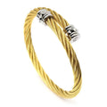 Bangle 'Celtic' Clous in Yellow Gold Cable and Stainless Grey (04-401-1268-0)