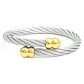Charriol Celtic® Double Godrons Bangle — Stainless Grey & Yellow Gold — Ref. 04-04-171